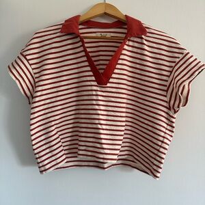 *never worn* Madewell cropped polo tee
